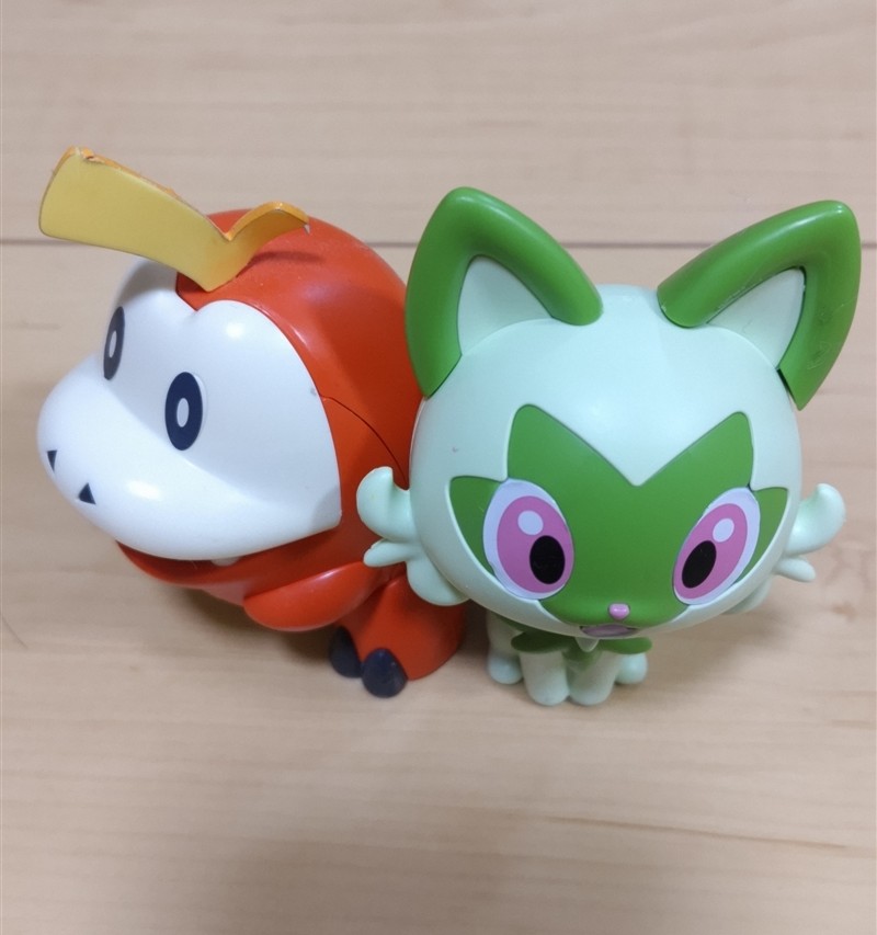 完成したニャオハとホゲータ